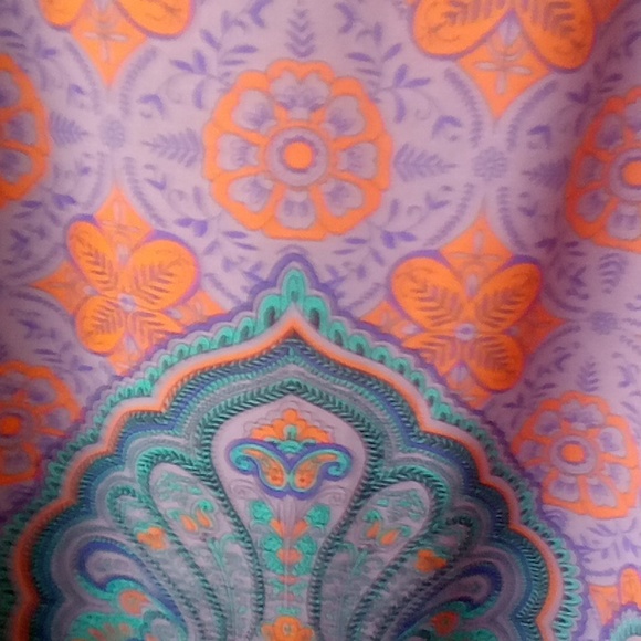 CABI arabesque orange Blue Brown Moroccan print spaghetti strap blouse cami  XS - Picture 7 of 12